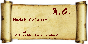 Medek Orfeusz névjegykártya